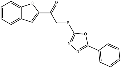 1-(1-benzofuran-2-yl)-2-[(5-phenyl-1,3,4-oxadiazol-2-yl)sulfanyl]ethanone Structure