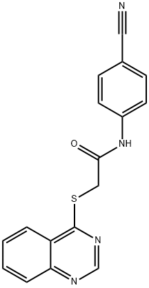 N-(4-cyanophenyl)-2-quinazolin-4-ylsulfanylacetamide 구조식 이미지