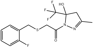 2-[(2-fluorophenyl)methylsulfanyl]-1-[5-hydroxy-3-methyl-5-(trifluoromethyl)-4H-pyrazol-1-yl]ethanone Structure