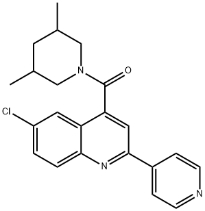 (6-chloro-2-pyridin-4-ylquinolin-4-yl)-(3,5-dimethylpiperidin-1-yl)methanone Structure