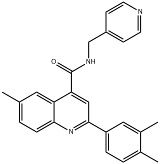 2-(3,4-dimethylphenyl)-6-methyl-N-(pyridin-4-ylmethyl)quinoline-4-carboxamide 구조식 이미지