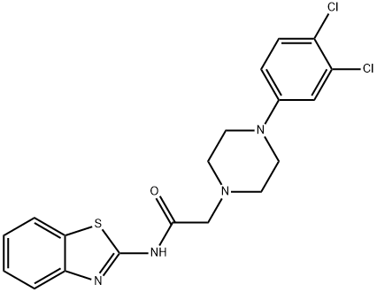 N-(1,3-benzothiazol-2-yl)-2-[4-(3,4-dichlorophenyl)piperazin-1-yl]acetamide Structure