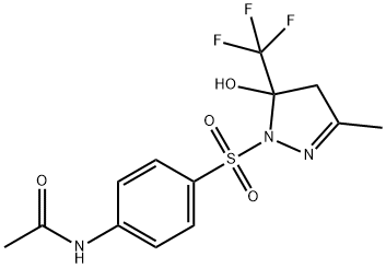 N-[4-[[5-hydroxy-3-methyl-5-(trifluoromethyl)-4H-pyrazol-1-yl]sulfonyl]phenyl]acetamide 구조식 이미지