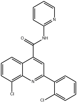 8-chloro-2-(2-chlorophenyl)-N-pyridin-2-ylquinoline-4-carboxamide Structure