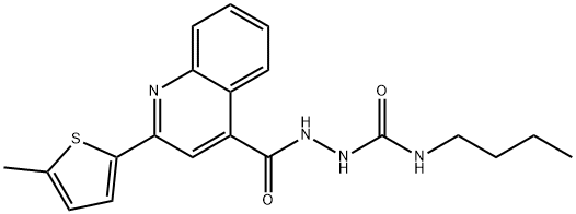 1-butyl-3-[[2-(5-methylthiophen-2-yl)quinoline-4-carbonyl]amino]urea 구조식 이미지