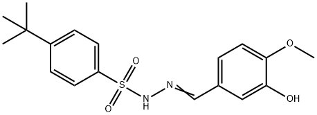 4-tert-butyl-N-[(Z)-(3-hydroxy-4-methoxyphenyl)methylideneamino]benzenesulfonamide Structure