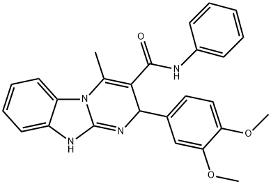 2-(3,4-dimethoxyphenyl)-4-methyl-N-phenyl-2,10-dihydropyrimido[1,2-a]benzimidazole-3-carboxamide 구조식 이미지
