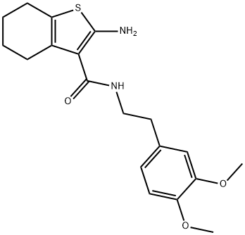 2-amino-N-[2-(3,4-dimethoxyphenyl)ethyl]-4,5,6,7-tetrahydro-1-benzothiophene-3-carboxamide 구조식 이미지