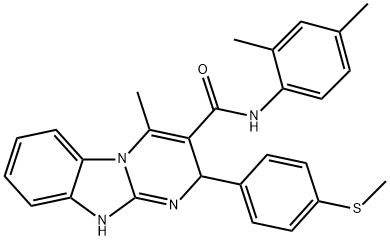 N-(2,4-dimethylphenyl)-4-methyl-2-(4-methylsulfanylphenyl)-2,10-dihydropyrimido[1,2-a]benzimidazole-3-carboxamide Structure