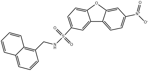 N-(naphthalen-1-ylmethyl)-7-nitrodibenzofuran-2-sulfonamide 구조식 이미지