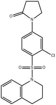 1-[3-chloro-4-(3,4-dihydro-2H-quinolin-1-ylsulfonyl)phenyl]pyrrolidin-2-one 구조식 이미지