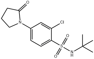 N-tert-butyl-2-chloro-4-(2-oxopyrrolidin-1-yl)benzenesulfonamide 구조식 이미지