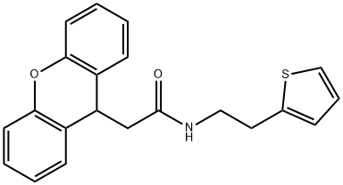 N-(2-thiophen-2-ylethyl)-2-(9H-xanthen-9-yl)acetamide 구조식 이미지