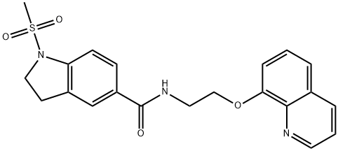 1-methylsulfonyl-N-(2-quinolin-8-yloxyethyl)-2,3-dihydroindole-5-carboxamide 구조식 이미지