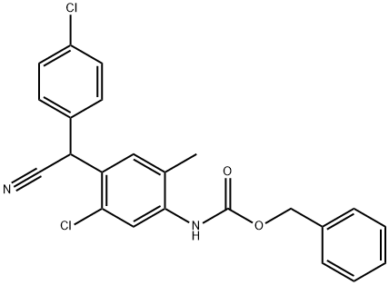 benzyl N-[5-chloro-4-[(4-chlorophenyl)-cyanomethyl]-2-methylphenyl]carbamate 구조식 이미지