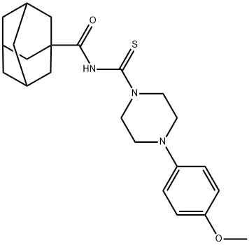 N-[4-(4-methoxyphenyl)piperazine-1-carbothioyl]adamantane-1-carboxamide 구조식 이미지