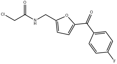 2-chloro-N-[[5-(4-fluorobenzoyl)furan-2-yl]methyl]acetamide 구조식 이미지