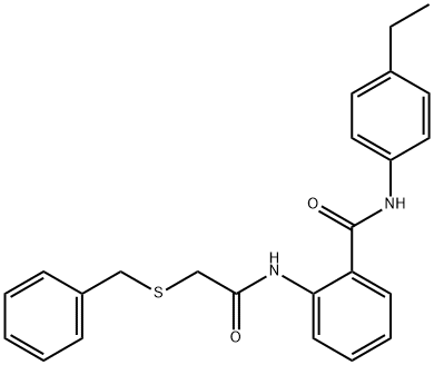 2-[(2-benzylsulfanylacetyl)amino]-N-(4-ethylphenyl)benzamide 구조식 이미지