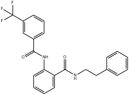 N-(2-phenylethyl)-2-[[3-(trifluoromethyl)benzoyl]amino]benzamide 구조식 이미지