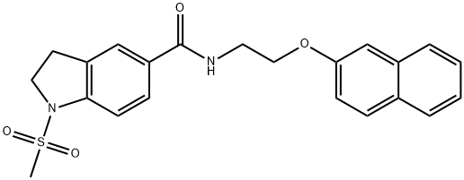 1-methylsulfonyl-N-(2-naphthalen-2-yloxyethyl)-2,3-dihydroindole-5-carboxamide 구조식 이미지