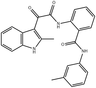 2-[[2-(2-methyl-1H-indol-3-yl)-2-oxoacetyl]amino]-N-(3-methylphenyl)benzamide 구조식 이미지