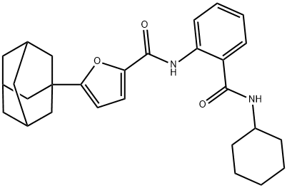 5-(1-adamantyl)-N-[2-(cyclohexylcarbamoyl)phenyl]furan-2-carboxamide 구조식 이미지