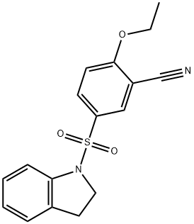 5-(2,3-dihydroindol-1-ylsulfonyl)-2-ethoxybenzonitrile 구조식 이미지