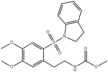 methyl N-[2-[2-(2,3-dihydroindol-1-ylsulfonyl)-4,5-dimethoxyphenyl]ethyl]carbamate Structure