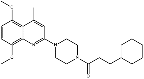 3-cyclohexyl-1-[4-(5,8-dimethoxy-4-methylquinolin-2-yl)piperazin-1-yl]propan-1-one 구조식 이미지