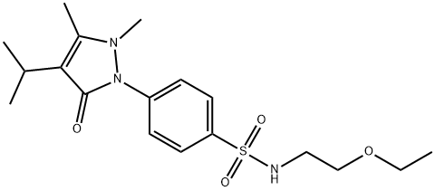 4-(2,3-dimethyl-5-oxo-4-propan-2-ylpyrazol-1-yl)-N-(2-ethoxyethyl)benzenesulfonamide 구조식 이미지