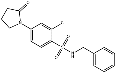 N-benzyl-2-chloro-4-(2-oxopyrrolidin-1-yl)benzenesulfonamide 구조식 이미지