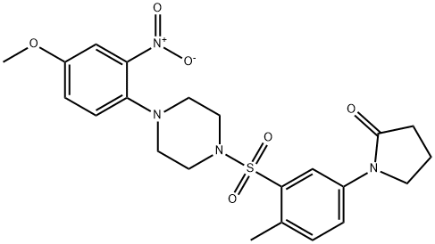 1-[3-[4-(4-methoxy-2-nitrophenyl)piperazin-1-yl]sulfonyl-4-methylphenyl]pyrrolidin-2-one Structure