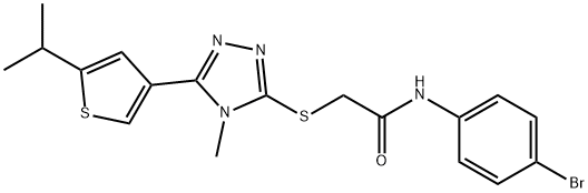 N-(4-bromophenyl)-2-[[4-methyl-5-(5-propan-2-ylthiophen-3-yl)-1,2,4-triazol-3-yl]sulfanyl]acetamide Structure