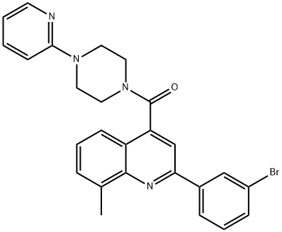 [2-(3-bromophenyl)-8-methylquinolin-4-yl]-(4-pyridin-2-ylpiperazin-1-yl)methanone 구조식 이미지