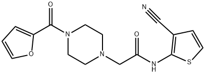 N-(3-cyanothiophen-2-yl)-2-[4-(furan-2-carbonyl)piperazin-1-yl]acetamide Structure