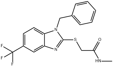 2-[1-benzyl-5-(trifluoromethyl)benzimidazol-2-yl]sulfanyl-N-methylacetamide Structure