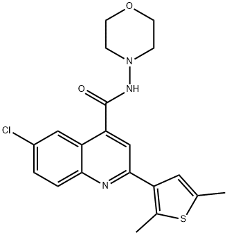 6-chloro-2-(2,5-dimethylthiophen-3-yl)-N-morpholin-4-ylquinoline-4-carboxamide Structure