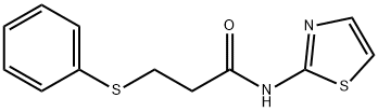 3-phenylsulfanyl-N-(1,3-thiazol-2-yl)propanamide 구조식 이미지