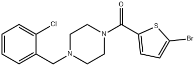 (5-bromothiophen-2-yl)-[4-[(2-chlorophenyl)methyl]piperazin-1-yl]methanone 구조식 이미지