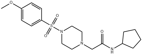 N-cyclopentyl-2-[4-(4-methoxyphenyl)sulfonylpiperazin-1-yl]acetamide 구조식 이미지