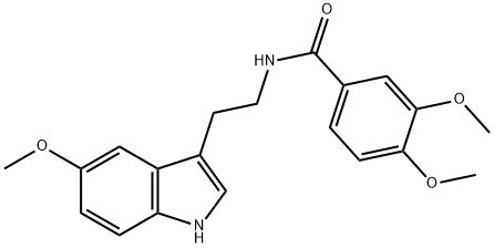 3,4-dimethoxy-N-[2-(5-methoxy-1H-indol-3-yl)ethyl]benzamide 구조식 이미지