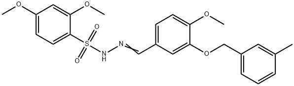 2,4-dimethoxy-N-[(Z)-[4-methoxy-3-[(3-methylphenyl)methoxy]phenyl]methylideneamino]benzenesulfonamide Structure