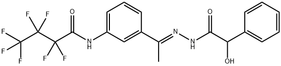 2,2,3,3,4,4,4-heptafluoro-N-[3-[(E)-N-[(2-hydroxy-2-phenylacetyl)amino]-C-methylcarbonimidoyl]phenyl]butanamide Structure
