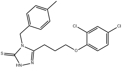 3-[3-(2,4-dichlorophenoxy)propyl]-4-[(4-methylphenyl)methyl]-1H-1,2,4-triazole-5-thione 구조식 이미지