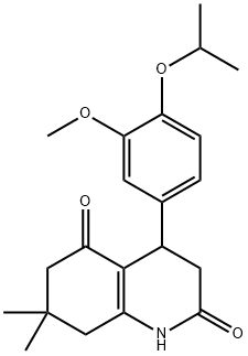 4-(3-methoxy-4-propan-2-yloxyphenyl)-7,7-dimethyl-3,4,6,8-tetrahydro-1H-quinoline-2,5-dione Structure