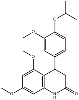 5,7-dimethoxy-4-(3-methoxy-4-propan-2-yloxyphenyl)-3,4-dihydro-1H-quinolin-2-one 구조식 이미지