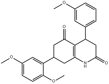 7-(2,5-dimethoxyphenyl)-4-(3-methoxyphenyl)-1,3,4,6,7,8-hexahydroquinoline-2,5-dione 구조식 이미지