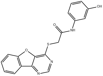 2-([1]benzofuro[3,2-d]pyrimidin-4-ylsulfanyl)-N-(3-hydroxyphenyl)acetamide Structure