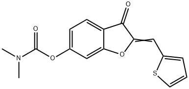 [(2Z)-3-oxo-2-(thiophen-2-ylmethylidene)-1-benzofuran-6-yl] N,N-dimethylcarbamate Structure