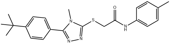 2-[[5-(4-tert-butylphenyl)-4-methyl-1,2,4-triazol-3-yl]sulfanyl]-N-(4-methylphenyl)acetamide 구조식 이미지